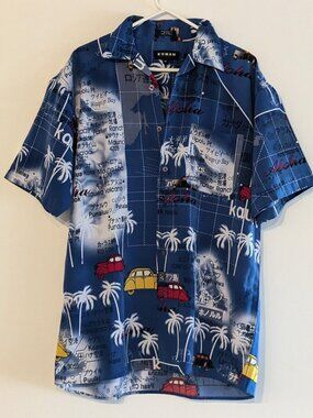 NWOT - Vintage Hawaii Map-Themed Aloha Shirt - M